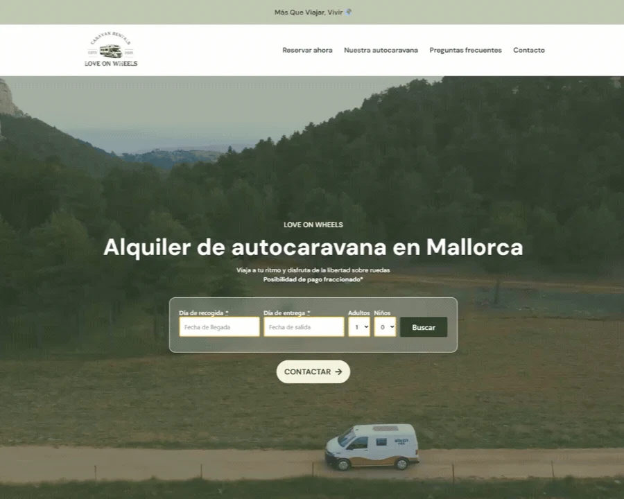 Love on Wheels website — portfolio preview